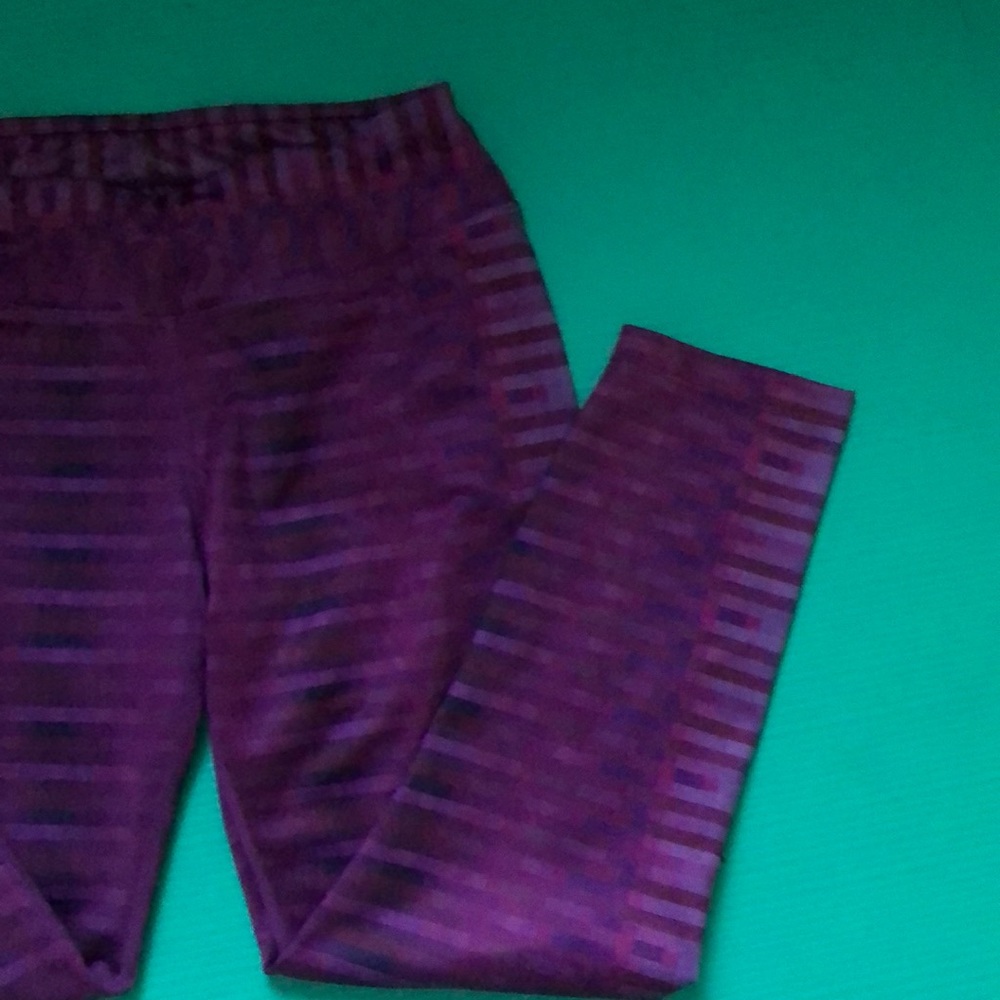 Prana yoga capris stripe watercolor pixelated